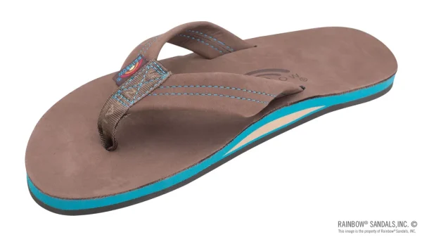 Premier Blues – Single Layer Premier Leather with Blue Midsole 1″ Strap