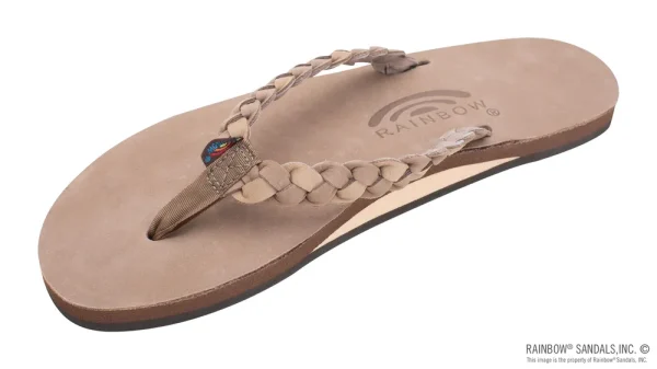 Twisted Sister – Single Layer Arch Support Leather with a 3/4″ Medium Double Braided Strap