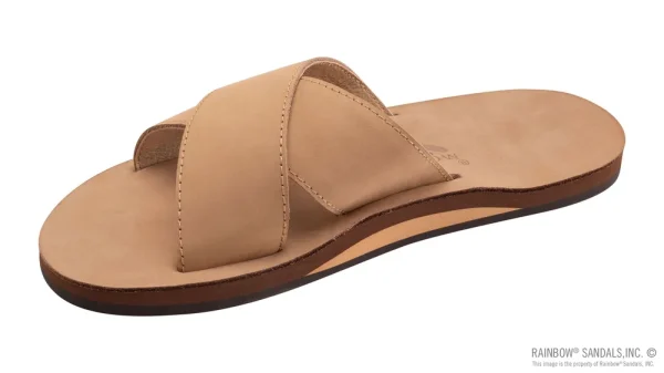 Premier Leather Single Layer Arch Cross Strap Flat Stitch